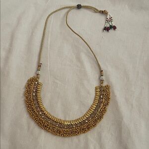 Elegant Gold Necklace with Beaded Accents bought it from India/adjustable strap